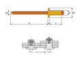 Заклепка вытяжная 3,2х9 (медь/бронза) стандартный бортик  Qonnect 10CB13209 rrrr