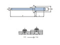 Заклепка вытяжная 3,2х8 (сталь/сталь) потайной бортик  Qonnect 10SS43208 rrrr
